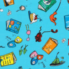 Celebrate Seuss! Book Toss Blue - ADED - 22856 - 203 - Robert Kaufman - Nebraska Quilt Company - F2401365