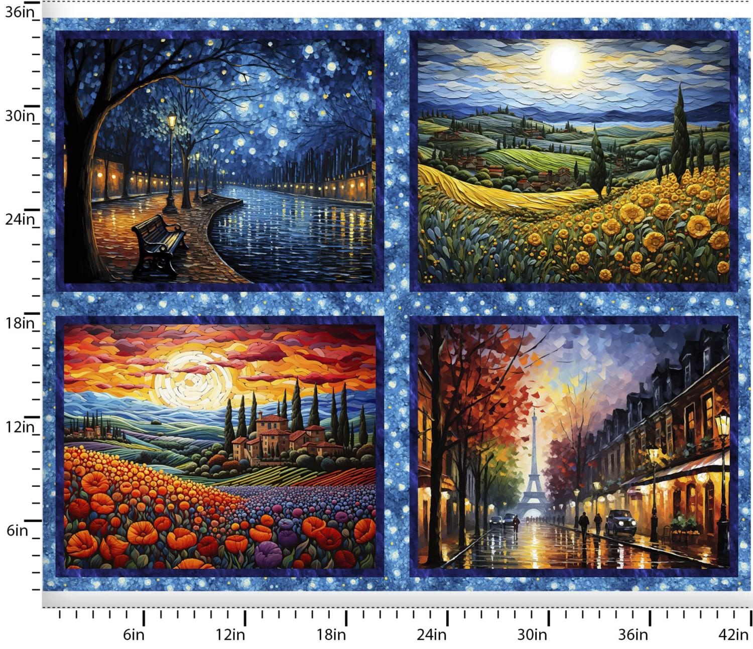 C'est Magnifique Panel Multi 36" x 23" - Nebraska Quilt Company - PAN2401020
