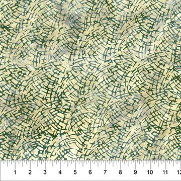 Changes in Seasons Crosshatching Green on Cream - 83432 - 68 - Banyan Batiks - Nebraska Quilt Company - F2402284