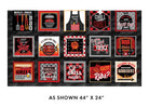 Chillin & Grillin Boxes Black Panel 24" X 40" - Nebraska Quilt Company - PAN07739
