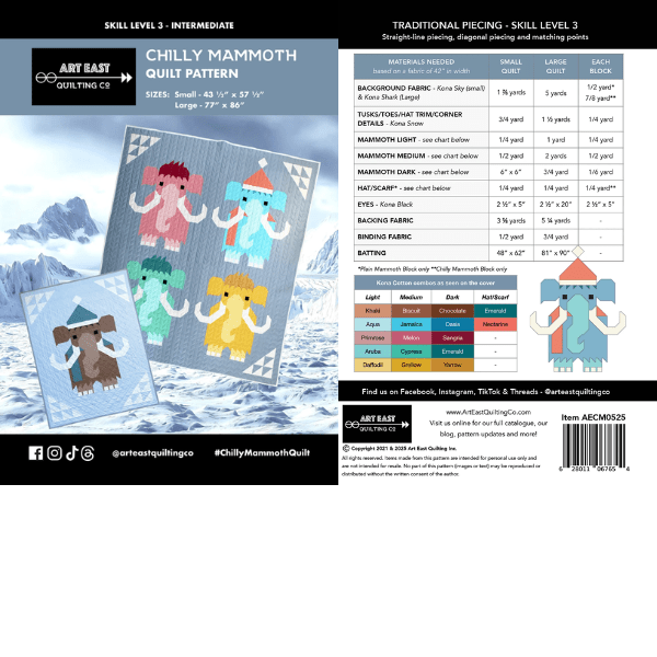 Chilly Mammoth Quilt Pattern - Nebraska Quilt Company - PUB260330