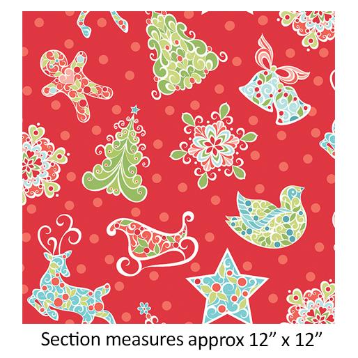 Christmas Magic - Gingerbread - Red 4320 - 10 - Nebraska Quilt Company - F80290