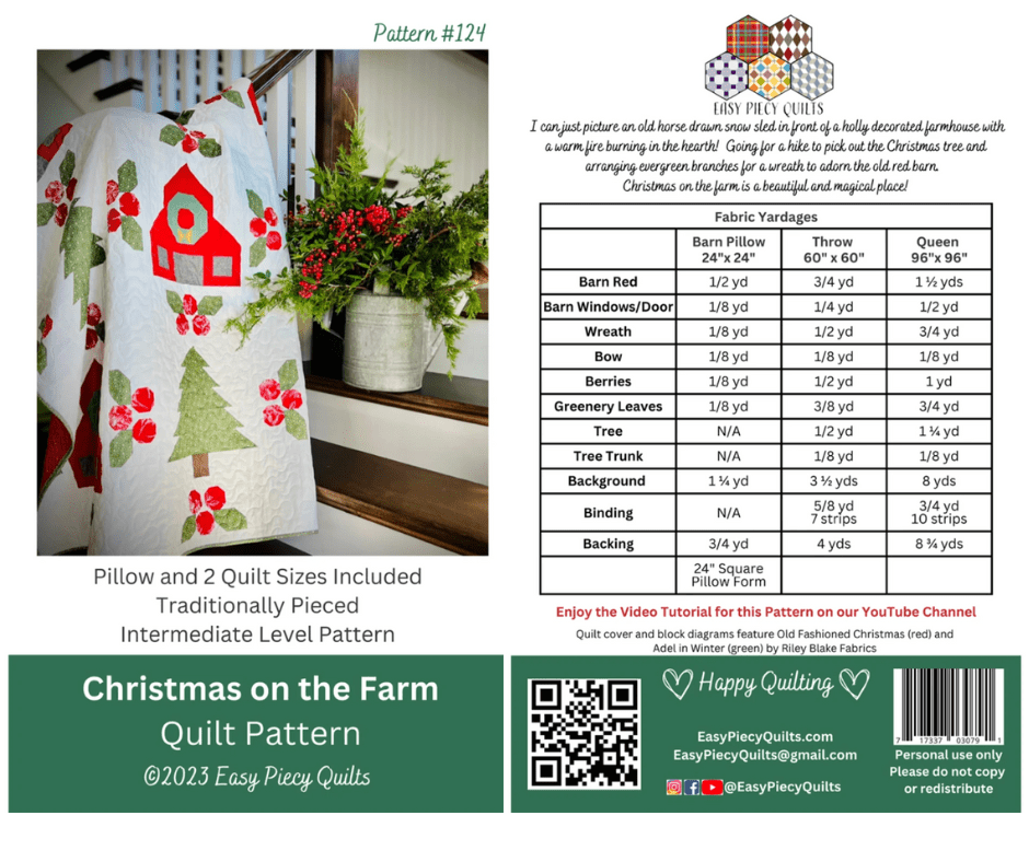 Christmas on the Farm Quilt Pattern - Nebraska Quilt Company - PUB260147