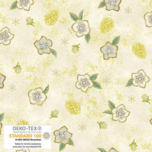 Christmas Stars Christmas Rose Cream/Gold - 4592 - 014 - Blank Quilting - Nebraska Quilt Company - F2403068