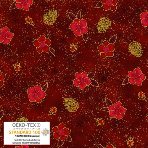 Christmas Stars Christmas Rose Red - 4592 - 004 - Blank Quilting - Nebraska Quilt Company - F2403063