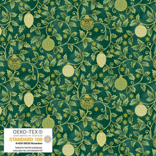 Christmas Stars Holly & Christmas Ball Green - 4592 - 008 - Blank Quilting - Nebraska Quilt Company - F2403061