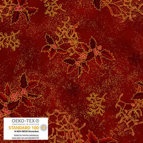 Christmas Stars Holly & Mistletoe Red - 4592 - 001 - Blank Quilting - Nebraska Quilt Company - F2403064