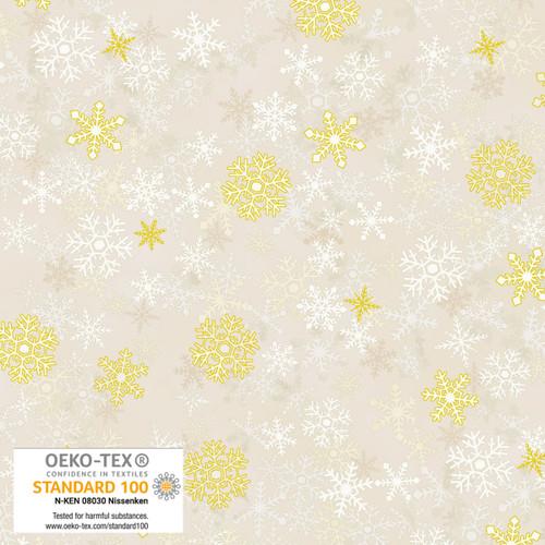 Christmas Stars Snowflake Cream/Gold - 4592 - 012 - Blank Quilting - Nebraska Quilt Company - F2403071