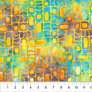 Chubby Blooms Grid Ginger - 82050-55 - Banyan Batiks - Nebraska Quilt Company - F261887