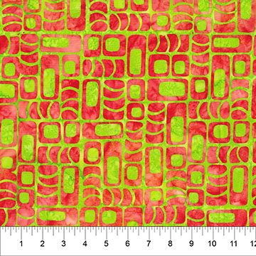 Chubby Blooms Grid Lipstick Red - 82050-24 - Banyan Batiks - Nebraska Quilt Company - F261886