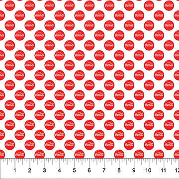 Coca-Cola Christmas Dot White and Red - CC1019-10 - Northcott Fabrics - Nebraska Quilt Company - F261429