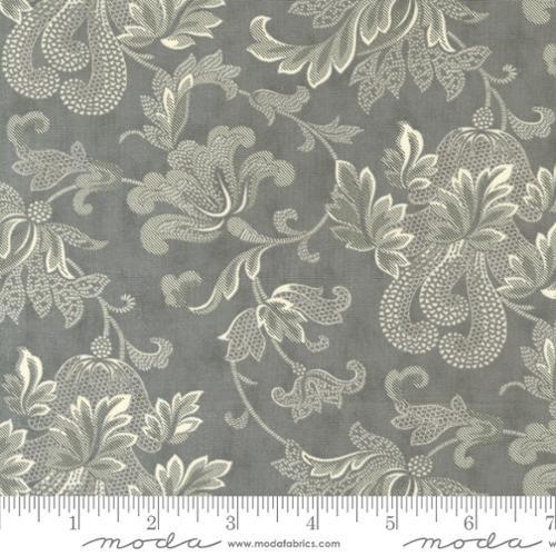 Collections for a Cause: Etchings Friendly Flourish Damask Scroll Charcoal - Nebraska Quilt Company - F04746
