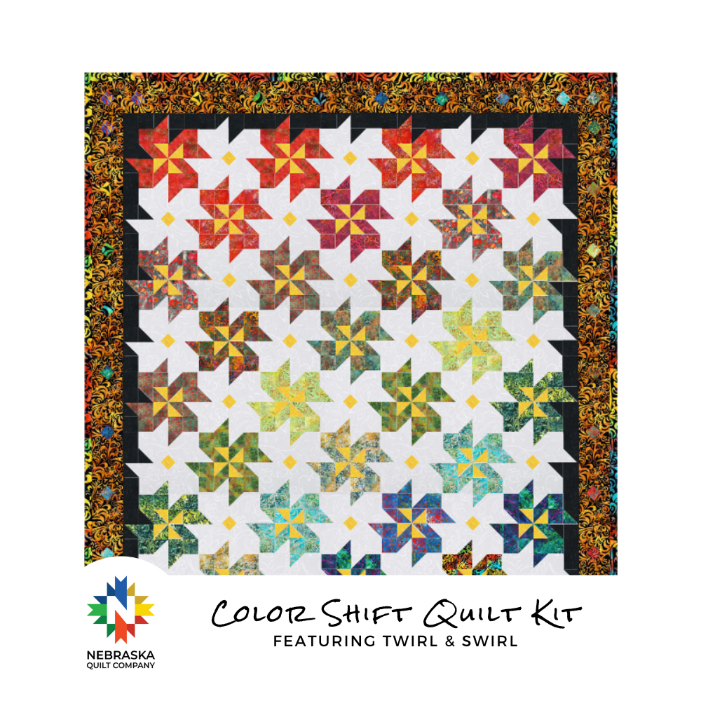 Color Shift Quilt Kit Featuring Twirl & Swirl - Nebraska Quilt Company - K2403307