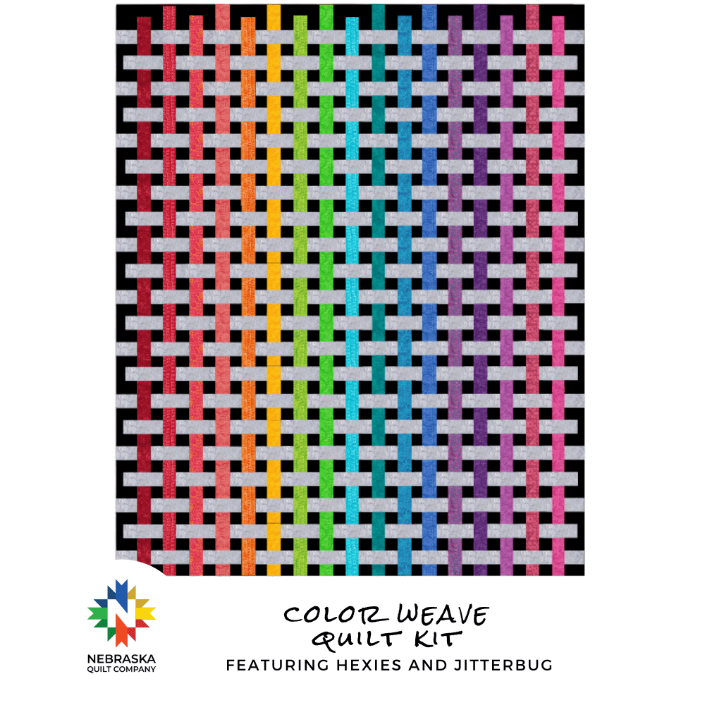 Color Weave Quilt Kit featuring Hexies and Jitterbug - Nebraska Quilt Company - Color Weave Quilt Kit featuring Hexies and Jitterbug