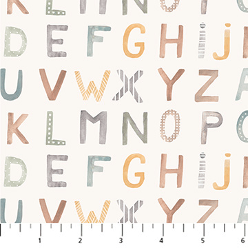 Cotton - Tale Alphabet Cream - 90950 - 11 - FIGO Fabrics - Nebraska Quilt Company - F08745