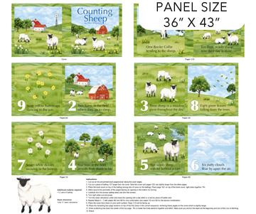 Counting Sheep Book Panel 36" x 43" - Nebraska Quilt Company - PAN250457