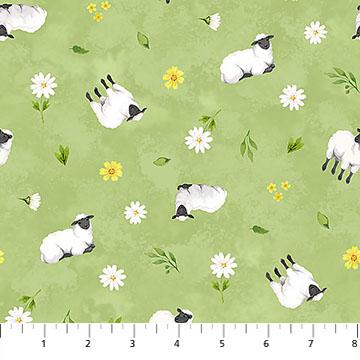 Counting Sheep Sheep Toss Green - 28473 - 72 - Northcott Fabrics - Nebraska Quilt Company - F250459