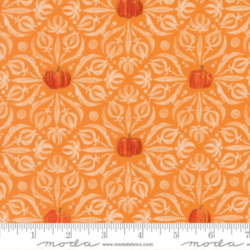 Coven Medallion Tiles Damask Pumpkin - 48802 12 - Moda Fabrics - Nebraska Quilt Company - F261595