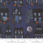 Coven Witch Village Landscape And Nature Haunted Houses Midnight - 48801 15 - Moda Fabrics - Nebraska Quilt Company - F261594