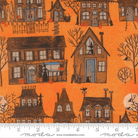Coven Witch Village Landscape And Nature Haunted Houses Orange - 48801 12 - Moda Fabrics - Nebraska Quilt Company - F261592