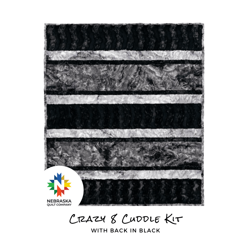 Crazy 8 Cuddle® Kit Back in Black - Nebraska Quilt Company - Crazy 8 Cuddle® Kit Back in Black