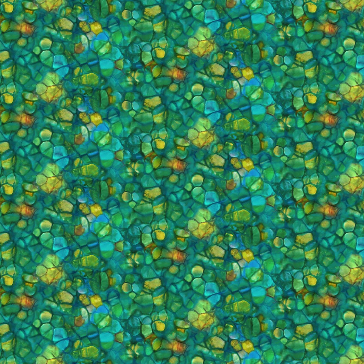 Creation Bubble Texture Dark Green Multi - Nebraska Quilt Company - F02583