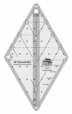 Creative Grids 60 Degree Mini Diamond Ruler - Nebraska Quilt Company - Creative Grids 60 Degree Mini Diamond Ruler