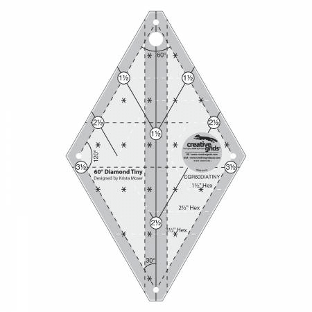 Creative Grids 60 Degree Tiny Diamond Ruler - Nebraska Quilt Company - Creative Grids 60 Degree Tiny Diamond Ruler