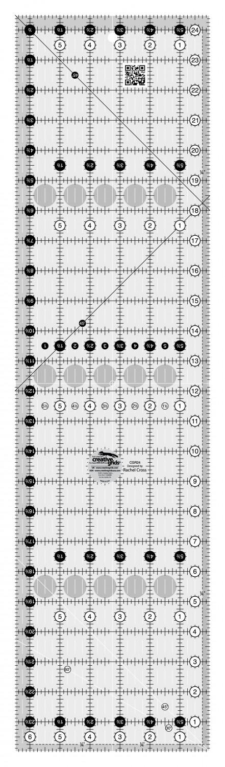 Creative Grids 6.5"x24.5" Ruler - Nebraska Quilt Company - Creative Grids 6.5"x24.5" Ruler