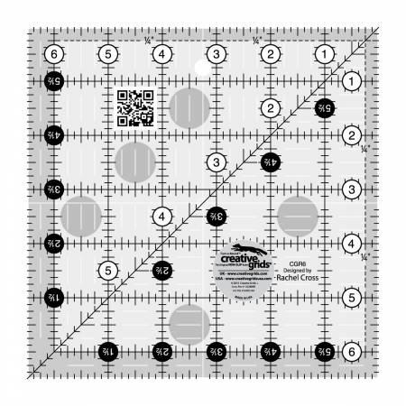 Creative Grids Ruler 6 - 1/2in Square - Nebraska Quilt Company - Creative Grids Ruler 6 - 1/2in Square
