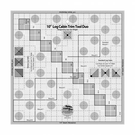 Creative Grids Ruler10in Log Cabin Trim Tool Duo - Nebraska Quilt Company - N15524