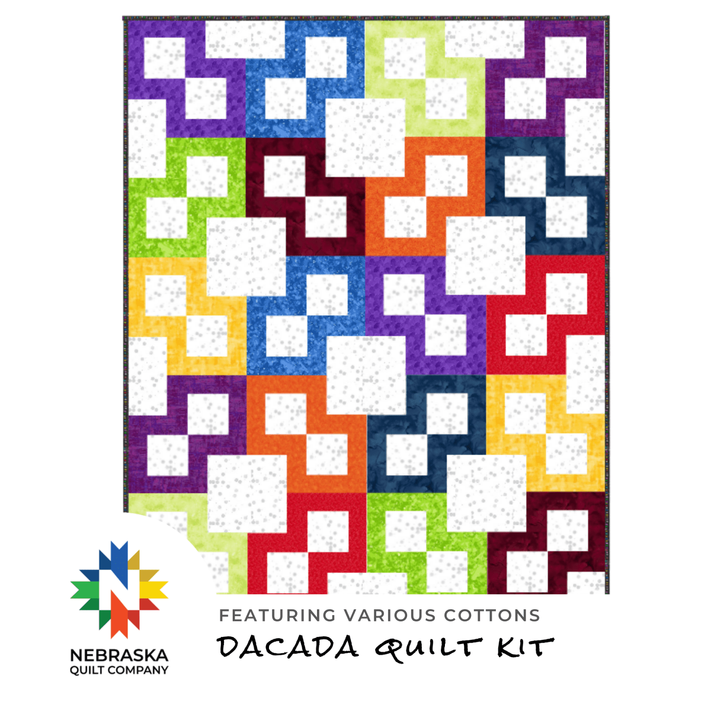 Dacada Quilt Kit Featuring Various Cottons - Nebraska Quilt Company - K261806