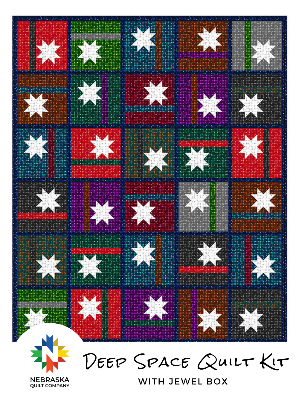 Deep Space Quilt Kit with Jewel Box - Nebraska Quilt Company - K2400069