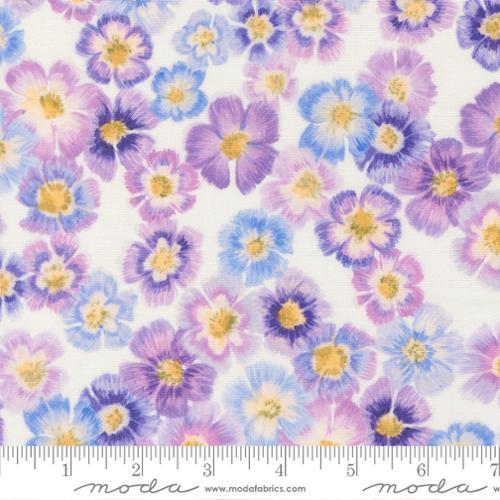 Delphinium Auricula Florals Snowdrop - 24650 11 - Moda Fabrics - Nebraska Quilt Company - F260773