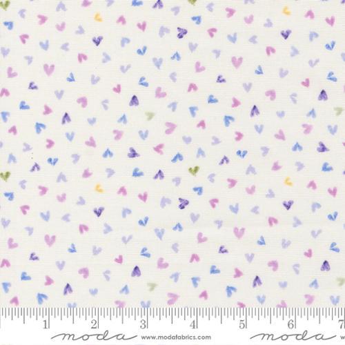 Delphinium Light Hearts Blenders Snowdrop - 24653 11 - Moda Fabrics - Nebraska Quilt Company - F260782