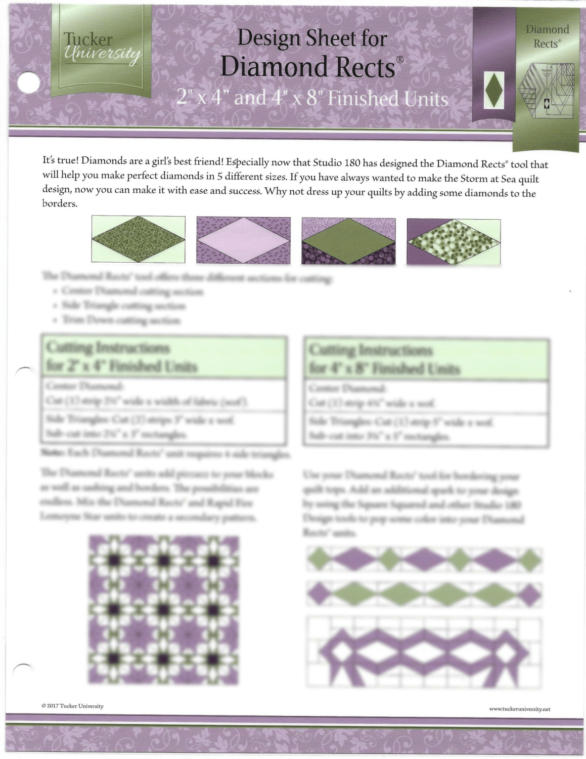 Diamond Rects Design Sheet - Nebraska Quilt Company - PUB109579