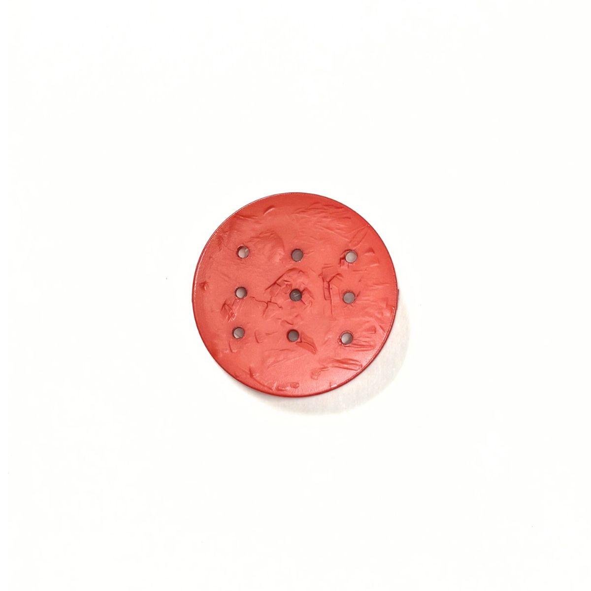 Dill Plastic Circle Red Button - Nebraska Quilt Company - N2502145