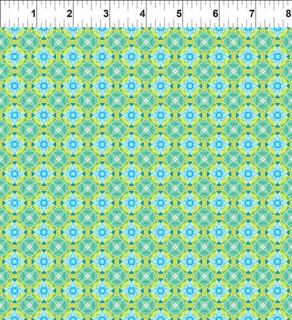 Dragon Friends Geometric Blue Green Multi - 9DF - 1 - In The Beginning - Nebraska Quilt Company - F251664