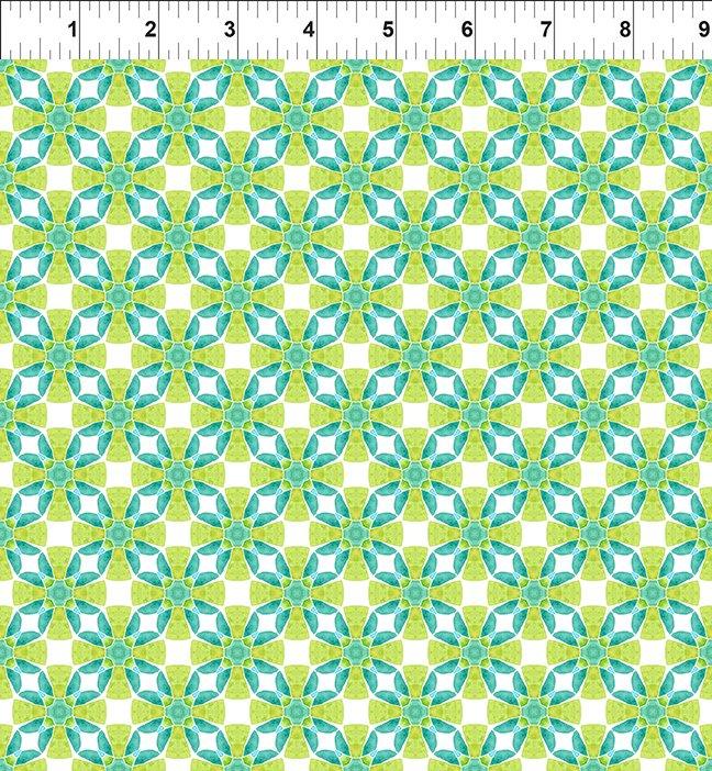 Dragon Friends Geometric Circles Blue Green Multi - 8DF - 1 - In The Beginning - Nebraska Quilt Company - F251663
