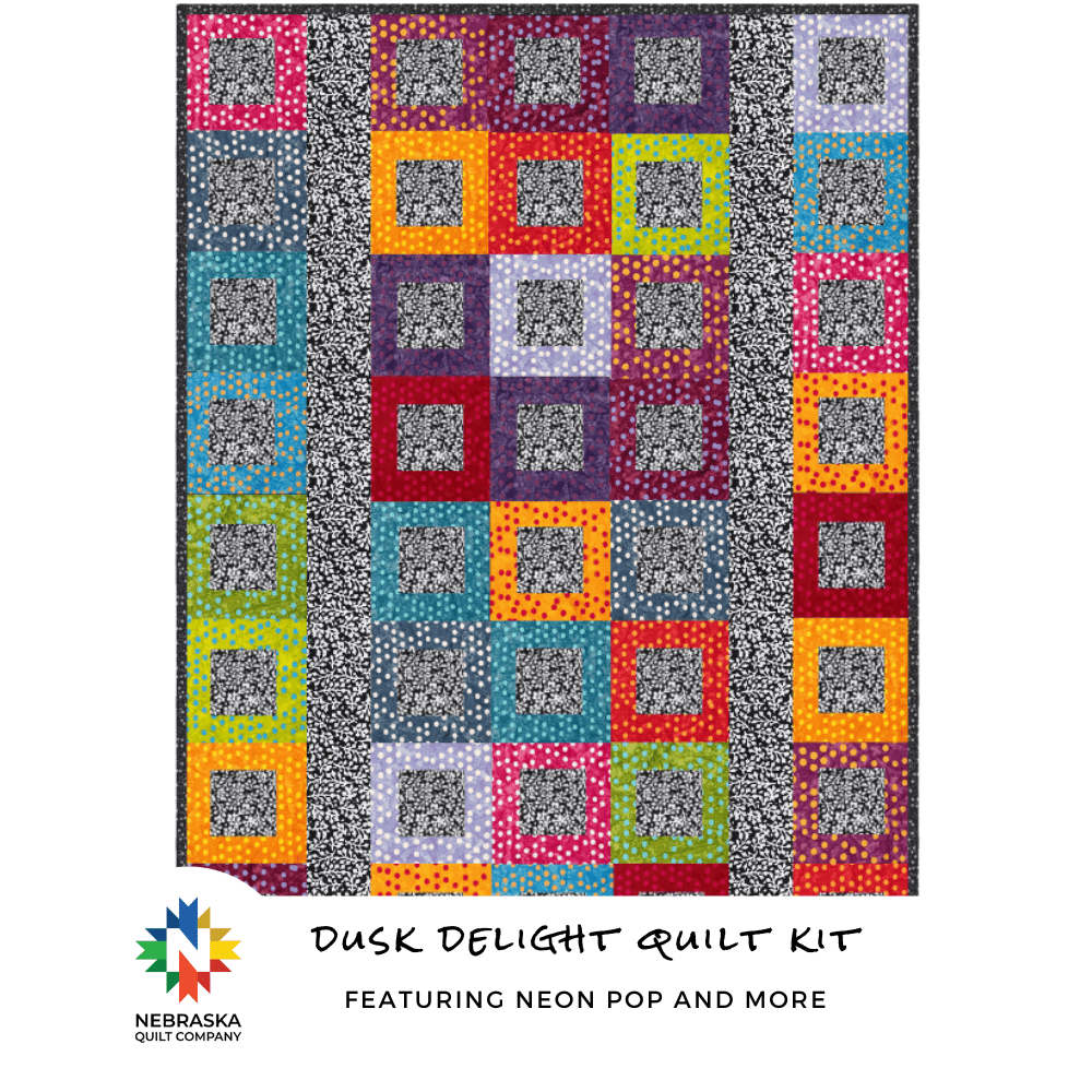 Dusk Delight Quilt Kit featuring Neon Pop and More - Nebraska Quilt Company - Dusk Delight Quilt Kit featuring Neon Pop and More