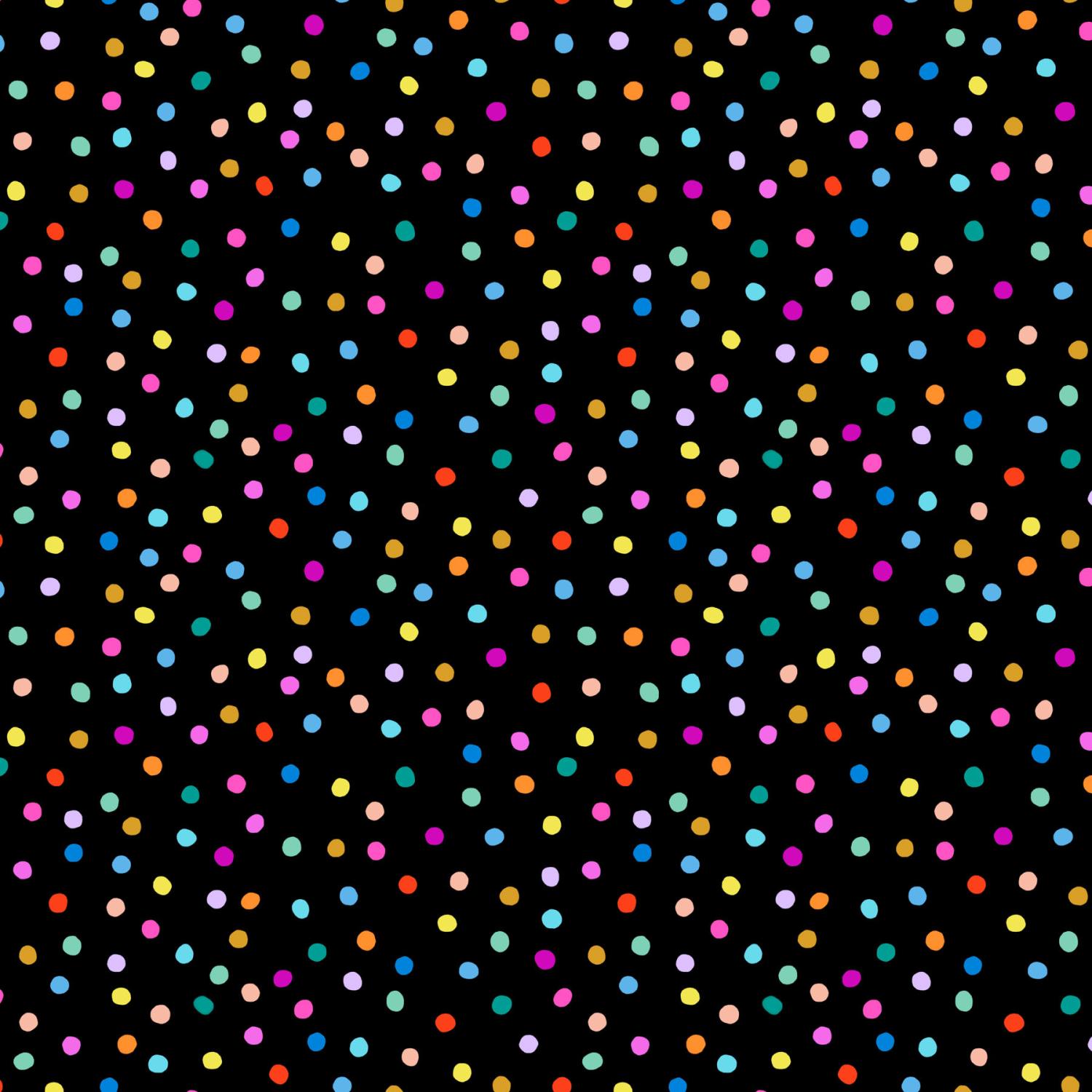 Dusk Pompoms Black Multi - 92040 - 99 - FIGO Fabrics - Nebraska Quilt Company - F2501487