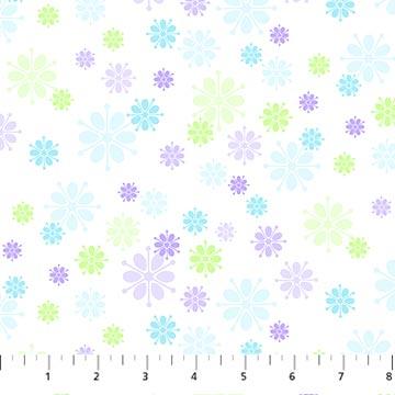 Easter Wishes Flower Shower Rain Multi White - 10543 - 10 - Patrick Lose Fabrics - Nebraska Quilt Company - F2400074