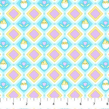 Easter Wishes Happy Hatchlings Multi Blue - 10540 - 40 - Patrick Lose Fabrics - Nebraska Quilt Company - F2400071