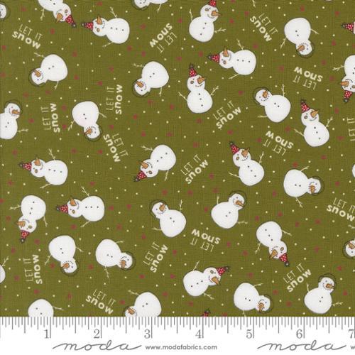 Emmitt and Ivy The Snow Kids Novelty Snowmen Pine Green - 55691 13 - Moda Fabrics - Nebraska Quilt Company - F2402765