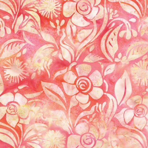 Everlasting Floral Spun Pink Orange Sunset Multi - 712515810 - Island Batik - Nebraska Quilt Company - F2501817