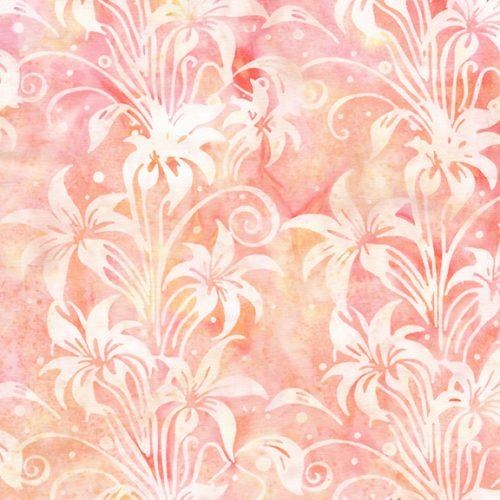 Everlasting Lily Florals Red Shell Pink - 712516305 - Island Batik - Nebraska Quilt Company - Everlasting Lily Florals Red Shell Pink - 712516305 - Island Batik