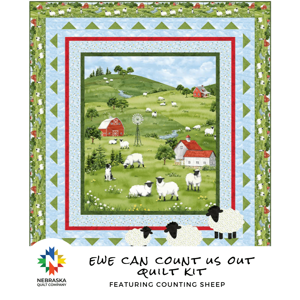Ewe Can Count Us Out Quilt Kit featuring Counting Sheep - Nebraska Quilt Company - Ewe Can Count Us Out Quilt Kit featuring Counting Sheep