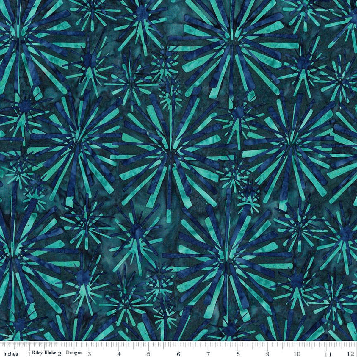 Expressions Batiks Retro Revival Fireworks Peacock Blue - BT23270 - 306 - Riley Blake Designs - Nebraska Quilt Company - Expressions Batiks Retro Revival Fireworks Peacock Blue - BT23270 - 306 - Riley Blake Designs
