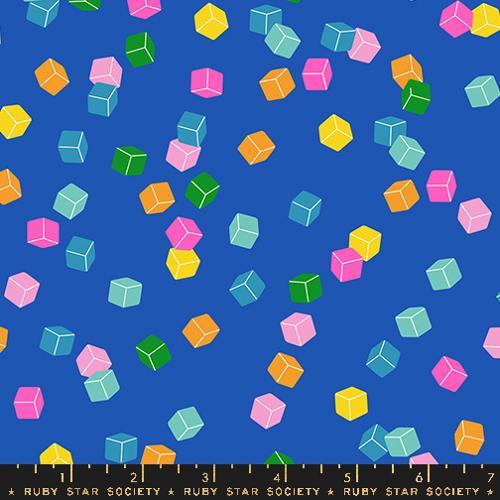 Eye Candy Cuby Novelty Geometric Blue Ribbon Dark Blue - RS5158 17 - Ruby Star Society - Nebraska Quilt Company - F2400589