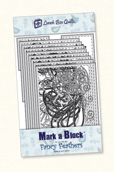 Fancy Feathers Mark - A - Block Machine Embroidery Templates - Nebraska Quilt Company - N19385